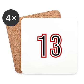 13 Number Years Jersey - Coasters (set of 4) - white - Front
