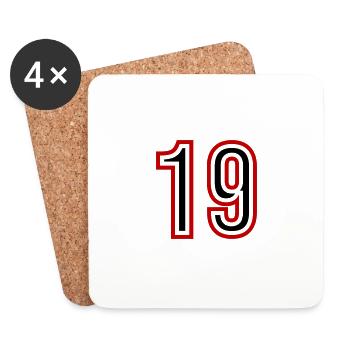 19 Number Years Jersey - Coasters (set of 4) - white - Front