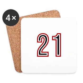 21 Number Years Jersey - Coasters (set of 4) - white - Front