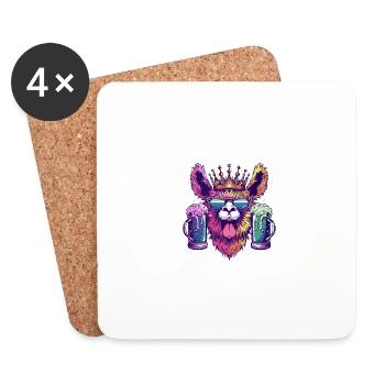 Alpaca Beer Funny - Coasters (set of 4) - white - Front