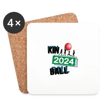 Kinball Spieler Team Turnier Mannschaft in 2024 - Untersetzer (4er-Set) - Weiß - Vorne