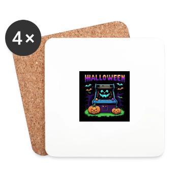 Games Ghost Ghost Halloween Pumpkin Bat - Coasters (set of 4) - white - Front