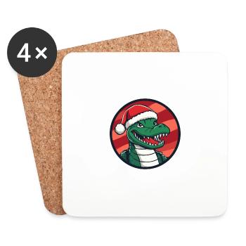 Alligator Weihnachten Noël - Dessous de verre (lot de 4) - blanc - Devant
