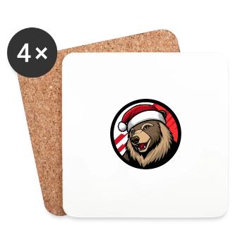 Ours Noël Noël - Dessous de verre (lot de 4) - blanc - Devant