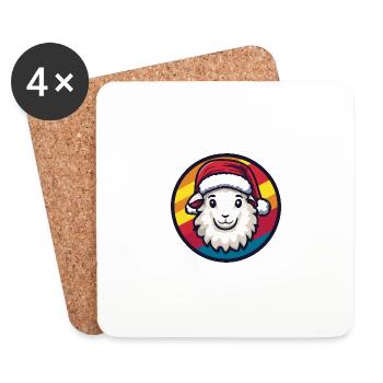 Schaf Weihnachten Christmas - Untersetzer (4er-Set) - Weiß - Vorne