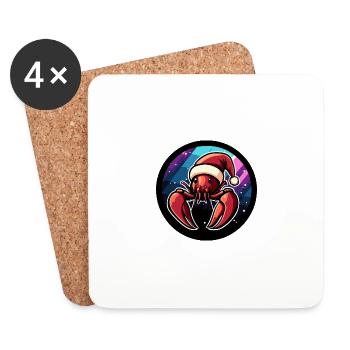 Crabe homard Noël Noël - Dessous de verre (lot de 4) - blanc - Devant