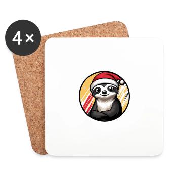 Sloth Christmas Christmas - Coasters (set of 4) - white - Front