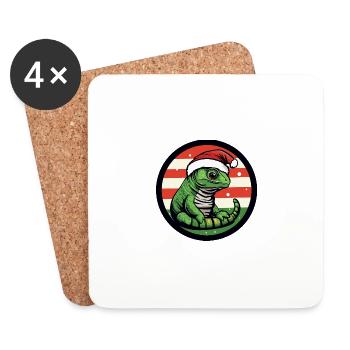 Caméléon Weihnachten Noël - Dessous de verre (lot de 4) - blanc - Devant
