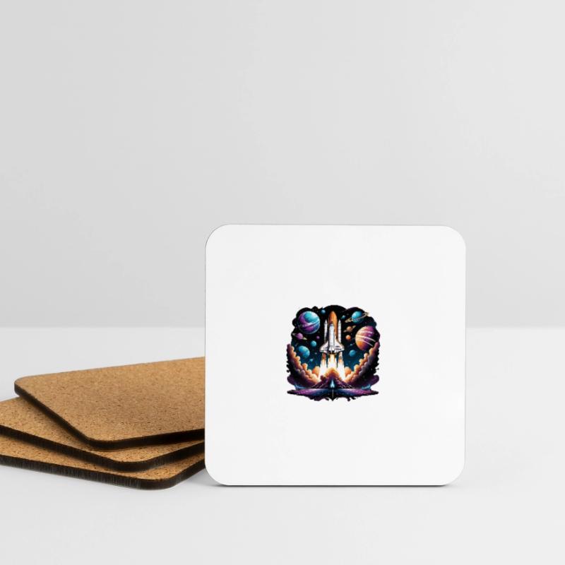Rocket Astronaut Space Gift SpaceShuttle Coasters (set of 4)