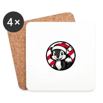 Skunk Noël Noël - Dessous de verre (lot de 4) - blanc - Devant