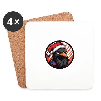 Raven Crow Noël - Dessous de verre (lot de 4) - blanc - Devant