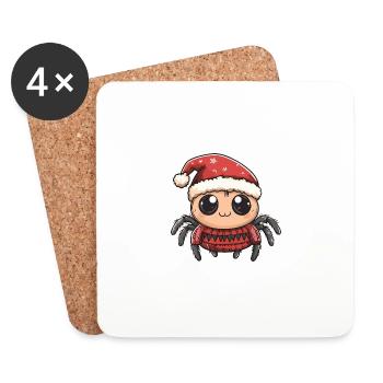 Tarantula Weihnachten Comic - Untersetzer (4er-Set) - Weiß - Vorne