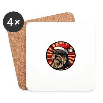 Yorkshire Terrier Dog Christmas Cool - Coasters (set of 4) - white - Front