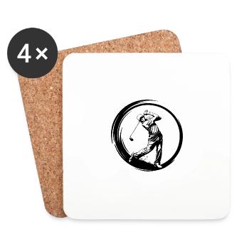 Golfer Silhouette - Coasters (set of 4) - white - Front