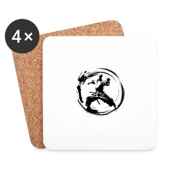 Karate Silhouette Fighter - Coasters (set of 4) - white - Front