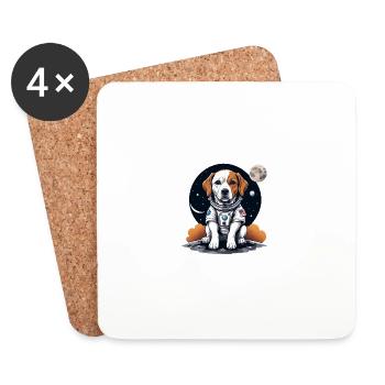 Hund Astronaut Dog Weltall Hundeliebe Geschenk - Untersetzer (4er-Set) - Weiß - Vorne