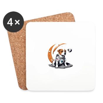 Hund Astronaut Dog Weltall Hundeliebe Geschenk - Untersetzer (4er-Set) - Weiß - Vorne