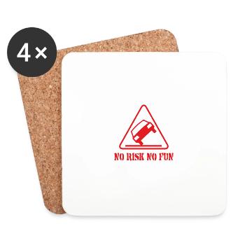 Pas de risque pas de plaisir drôle cadeau tuning voiture - Dessous de verre (lot de 4) - blanc - Devant