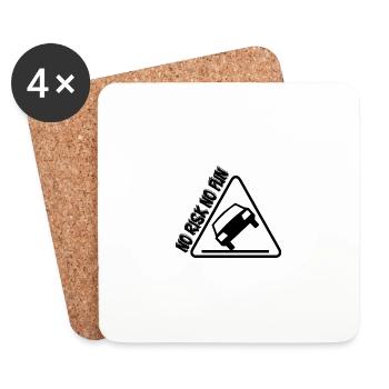 Pas de risque pas de plaisir drôle cadeau tuning voiture - Dessous de verre (lot de 4) - blanc - Devant