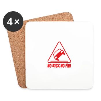 Pas de risque pas de plaisir drôle cadeau tuning voiture - Dessous de verre (lot de 4) - blanc - Devant