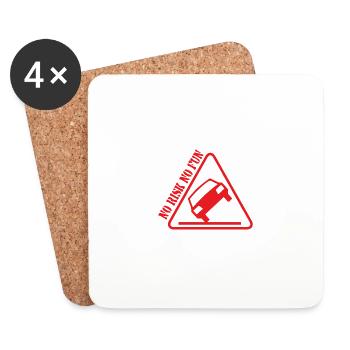 Pas de risque pas de plaisir drôle cadeau tuning voiture - Dessous de verre (lot de 4) - blanc - Devant
