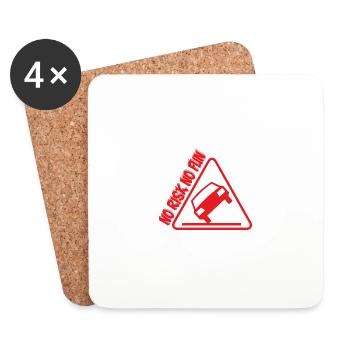 Pas de risque pas de plaisir drôle cadeau tuning voiture - Dessous de verre (lot de 4) - blanc - Devant