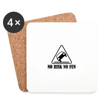 Pas de risque pas de plaisir drôle cadeau tuning voiture - Dessous de verre (lot de 4) - blanc - Devant