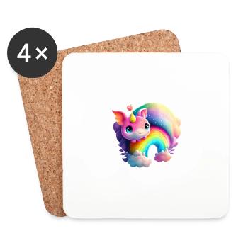 Regenbogen - Untersetzer (4er-Set) - Weiß - Vorne