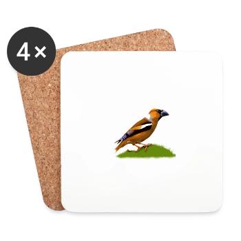 Hawfinch - Coasters (set of 4) - white - Front