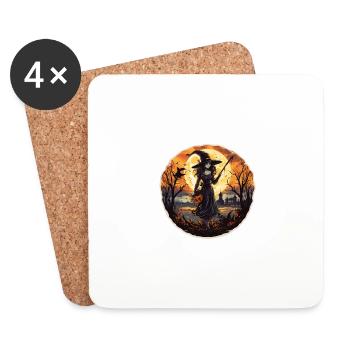 Halloween Witch - Coasters (set of 4) - white - Front