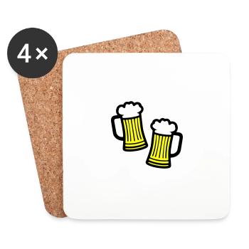 Beer Beer Mug Symbol Drinking Beer Glass - Coasters (set of 4) - white - Front