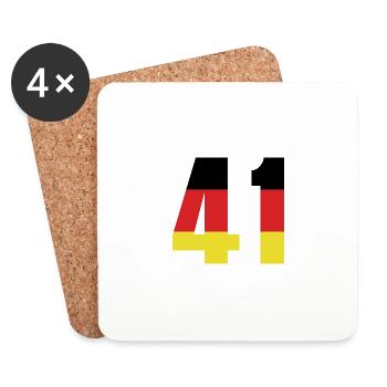 Maillot 41 Numéro Allemagne - Dessous de verre (lot de 4) - blanc - Devant