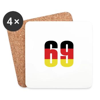 69 Number Germany Jersey - Coasters (set of 4) - white - Front