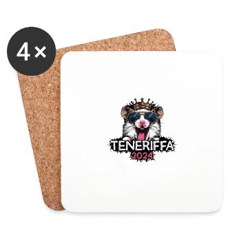 Teneriffa 2024 Party Hamster - Untersetzer (4er-Set) - Weiß - Vorne