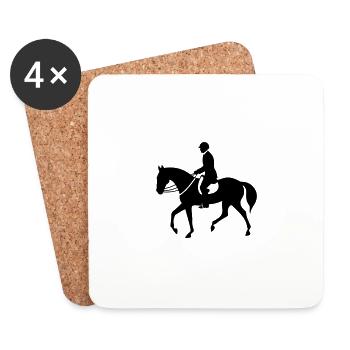 Reiten Pferd Sport Silhouette - Untersetzer (4er-Set) - Weiß - Vorne