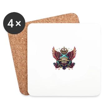 Grenouille Coloré - Dessous de verre (lot de 4) - blanc - Devant
