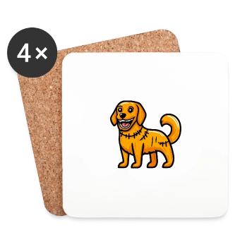 Golden Retriever Hund Halloween Lustig - Untersetzer (4er-Set) - Weiß - Vorne