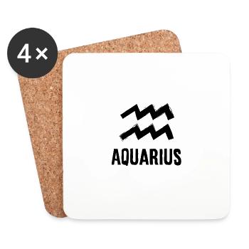 Sternzeichen Aquarius Zeichen Geschenk Idee - Untersetzer (4er-Set) - Weiß - Vorne