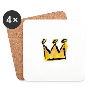 Crown drawing watercolors - Coasters (set of 4) - white - Front