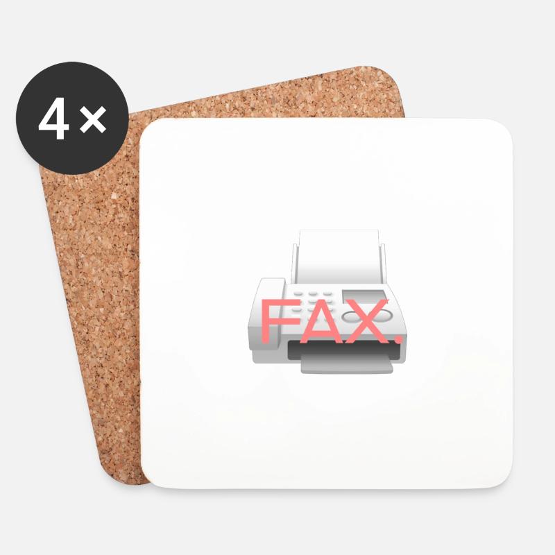 Fax-Symbol - Untersetzer (4er-Set) - Weiß