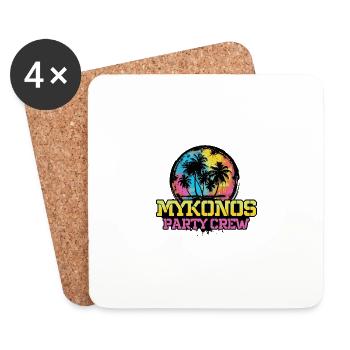 Mykonos Party Crew Team - Coasters (set of 4) - white - Front