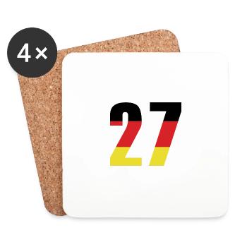 27 Number Germany Jersey - Coasters (set of 4) - white - Front