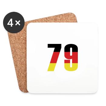 79 Number Germany Jersey - Coasters (set of 4) - white - Front