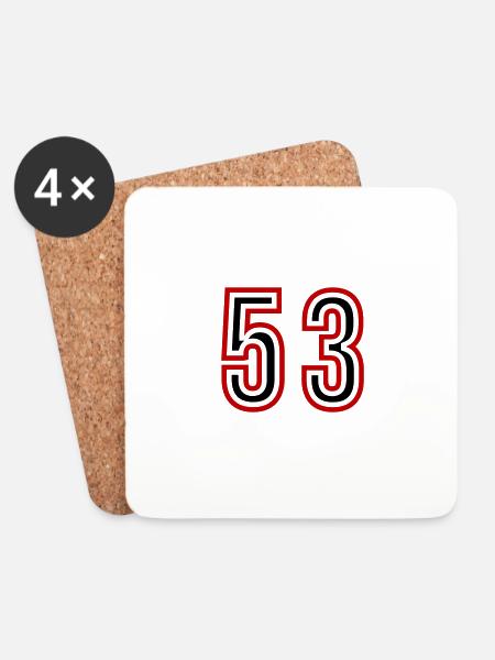 53 Zahl Jahre Trikot - Untersetzer (4er-Set) - Weiß