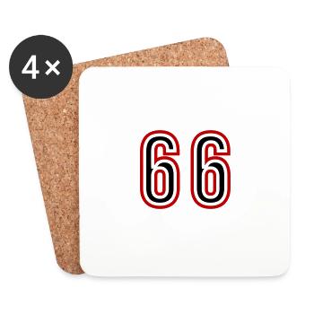 66 Zahl Jahre Trikot - Untersetzer (4er-Set) - Weiß - Vorne