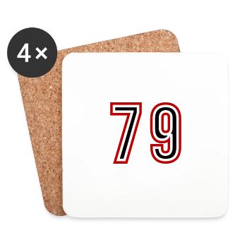 79 Zahl Jahre Trikot - Untersetzer (4er-Set) - Weiß - Vorne