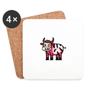 Vache Halloween Animal - Dessous de verre (lot de 4) - blanc - Devant