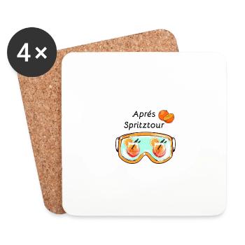 Après ski,spritzi, ski goggles, cocktail, ski,winter - Coasters (set of 4) - white - Front