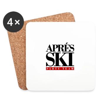 Équipe de la fête d’après-ski - Dessous de verre (lot de 4) - blanc - Devant
