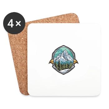 Alps Ski Mountains - Coasters (set of 4) - white - Front